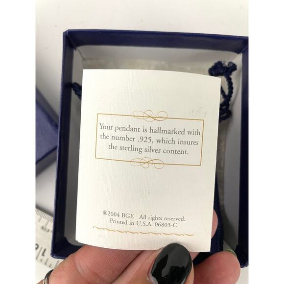 VTG BGE Sterling Silver Footprints of Faith Diamond Pendant Bradford Exchange - Picture 11 of 14